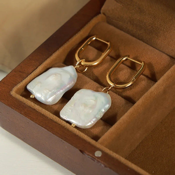 Pearl Squared Earrings